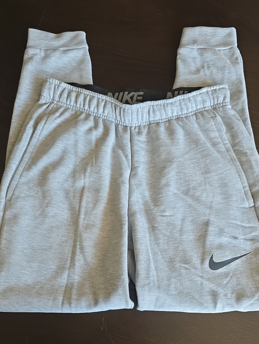 Nike Mens Light Gray Joggers with Swoosh